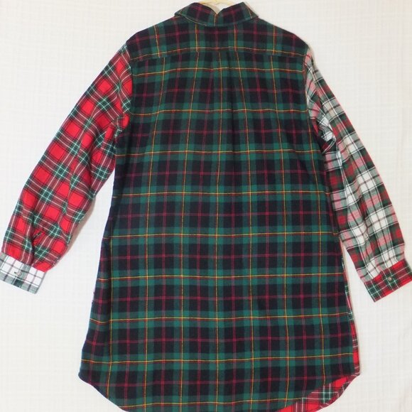 Lauren Ralph Lauren Sleep Shirt Womens Large Plaid 100% Cotton - Picture 4 of 6